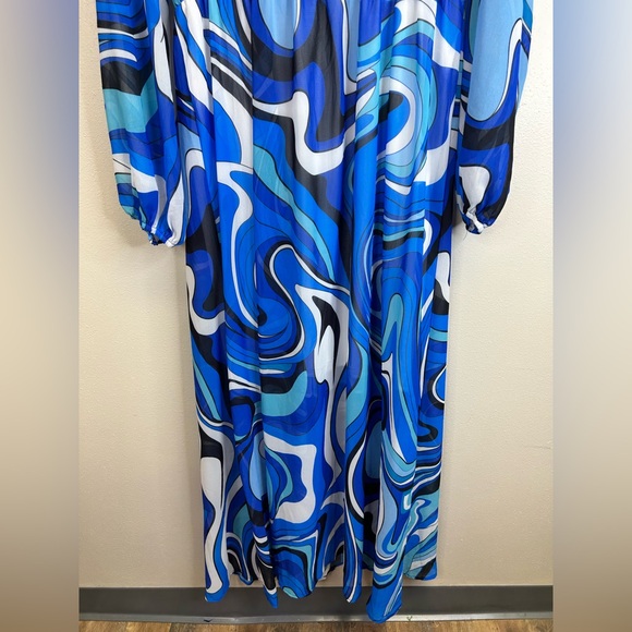 Sheer Psychedelic Dopamine Girl Maximalist Swirl Maxi Dress Plus Size Festival - Picture 10 of 13